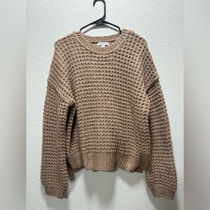 Waffle Knit Crewneck Sweater